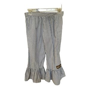 Matilda Jane It’s a Wonderful Parade Gray Gingham Check Ruffle Size 8 Pants